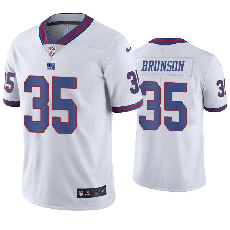 Men New York Giants #35 TJ Brunson Nike White Color Rush Limited NFL Jersey->new york giants->NFL Jersey